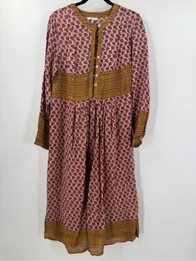 Othilia Marion Midi Dress Print Long Sleeve Women’s Size 6